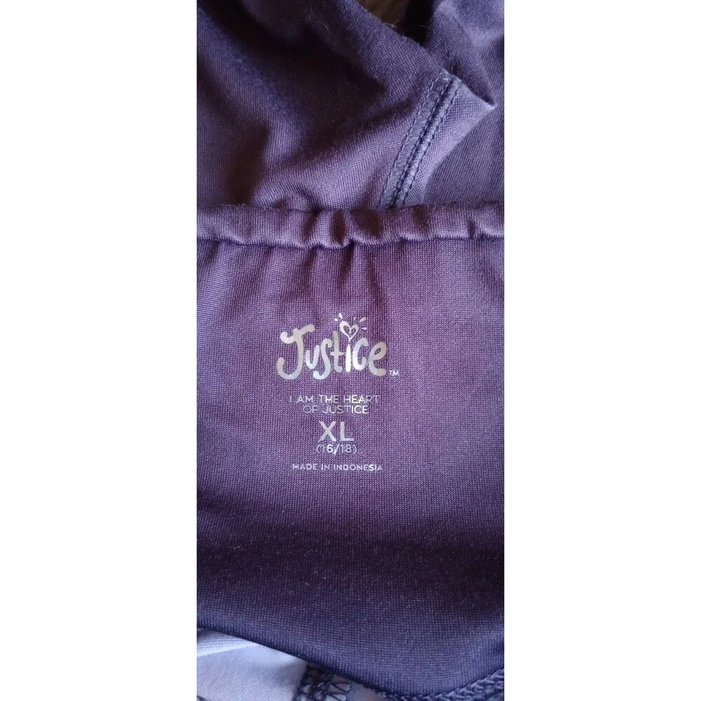 Justice Girls XL Coal, Pink, Orange Leggings With Logo Graphic On Side Of Leg